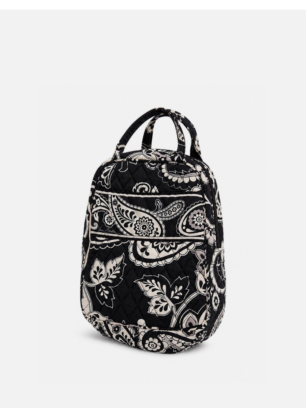 Quilted Paisley Mini Backpack - Black/Cream